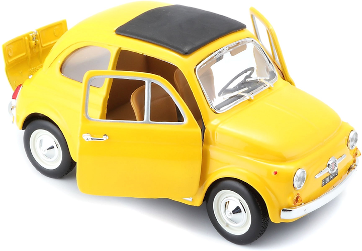 Металева модель автомобіля BBurago Fiat 500 F 1965 1:24 Жовта (4893993220984) - зображення 3