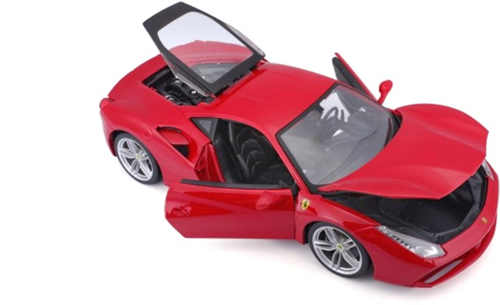 Metalowy model samochodu BBurago Ferrari 488 GTB 1:18 Czerwony (4893993160082) - obraz 4