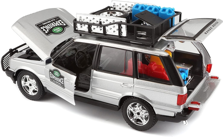 Metalowy model samochodu BBurago Range Rover 1:24 Srebrzysty (4893993220618) - obraz 4