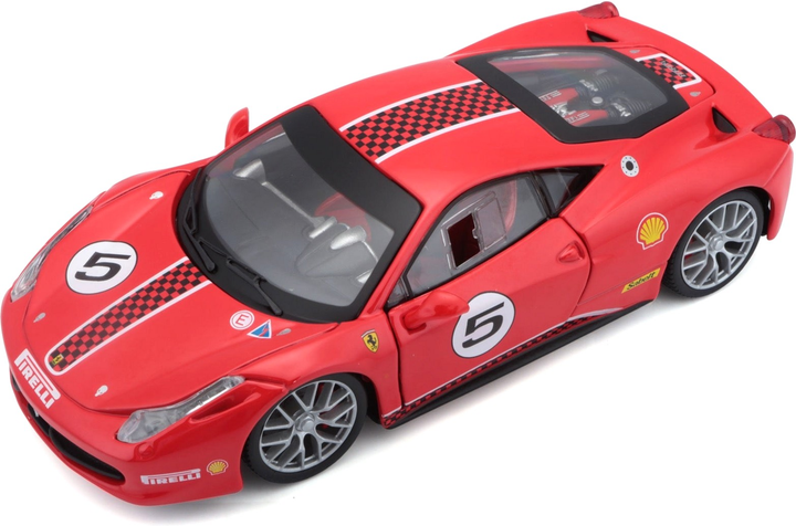 Metalowy model samochodu BBurago Ferrari 458 Challenge 1:24 Czerwony (4893993263028) - obraz 3