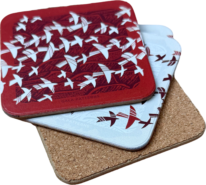 Набор костеров-подставок для чашек Gala Patterns Птицы над пашней в ...