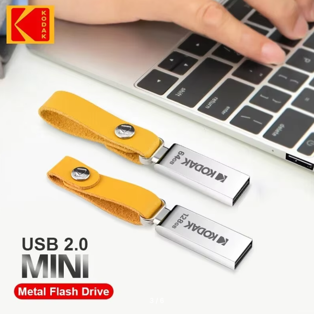 Флешка Kodak K122 для компьютера 64 ГБ USB 2.0 Silver - изображение 4