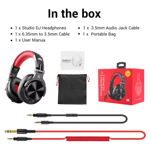 Наушники OneOdio Fusion Wireless A71 студийные диджейские полноразмерные Red - Фото 7 Наушники OneOdio Fusion Wireless A71 студийные диджейские полноразмерные Red - изображение 7