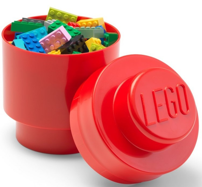 Контейнер для зберігання конструктора LEGO Round Storage Brick 1 Червоний (5006997) - зображення 3