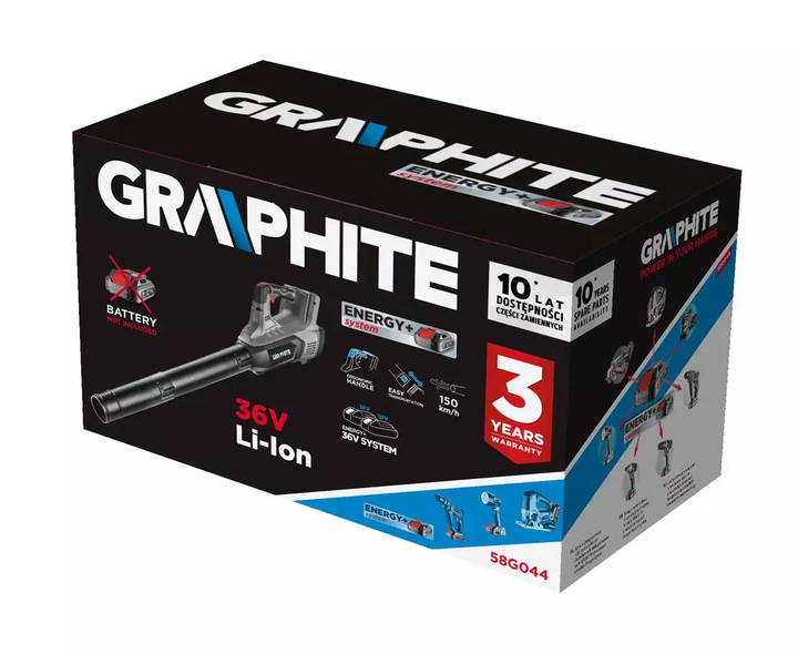 Повітродувка акумуляторна Graphite Energy+ 36 В 58G044 (5902062501189) - зображення 10