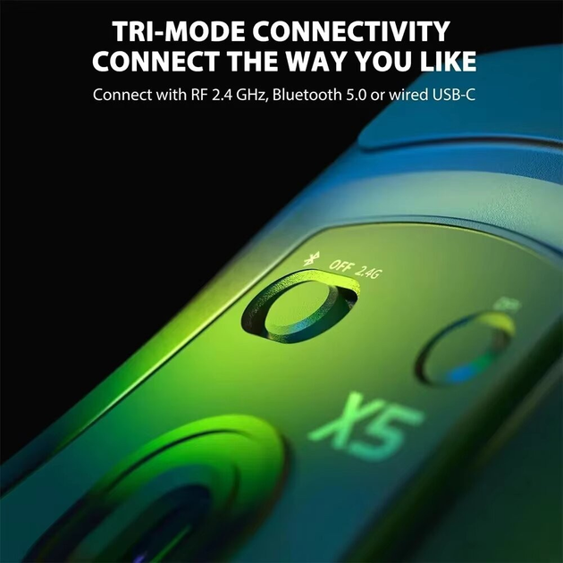 Мышь беспроводная Attack Shark X5 с аккумулятором и подсветкой 2,4G+Bluetooth Black - изображение 4