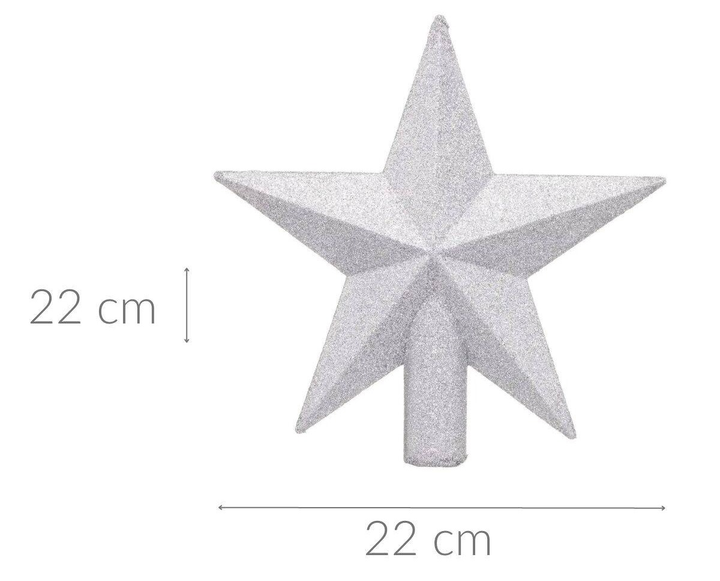 Ozdoba choinkowa Atmosphera Gwiazda na czubek choinki 22 cm srebrna (3560231604271) - obraz 2