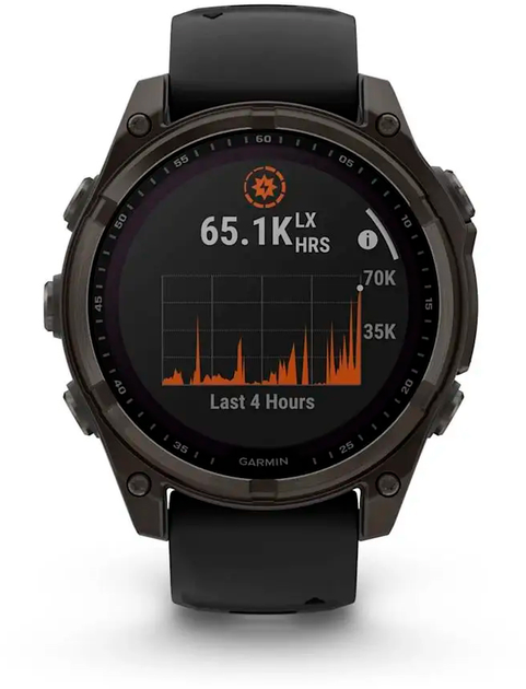 Смарт-часы Garmin fenix 8 47mm Solar Sapphire Carbon Grey DLC titanium with Black and Pebble Grey Silicone Band (010-02906-11) - изображение 3