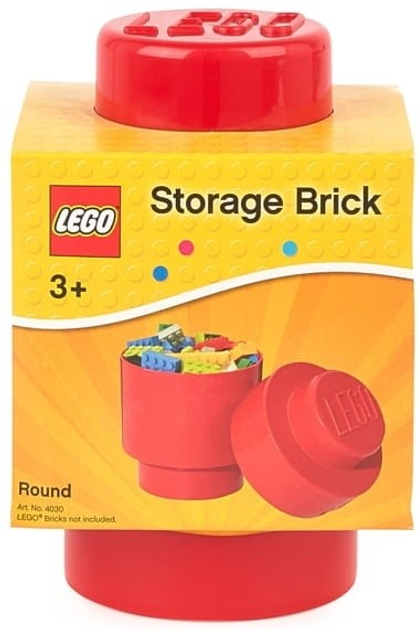 Pudełko do przechowywania klocków konstrukcyjnych LEGO Round Storage Brick 1 Czerwone (5006997) - obraz 1