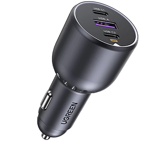 Автозарядка UGREEN EC705 130W 3xUSB (2xUSB-C+USB-A) черная - изображение 2