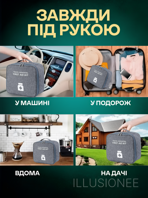Органайзер для аптечки в дорогу. Серый 25*22*13 3DTOYSLAMP - Фото 4 Органайзер для аптечки в дорогу. Серый 25*22*13 3DTOYSLAMP - изображение 4