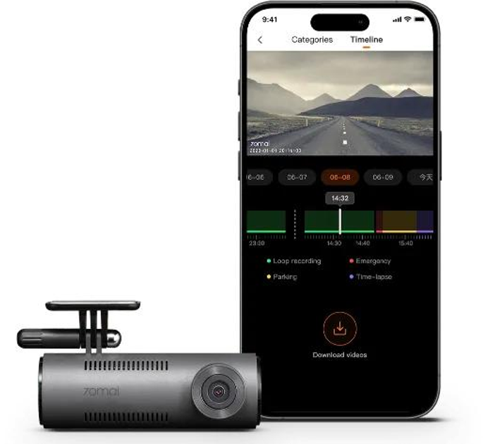 Автомобільний відеореєстратор Xiaomi 70mai Dash Cam M310 Grey 2K QHD (керування зі смартфону) - зображення 2