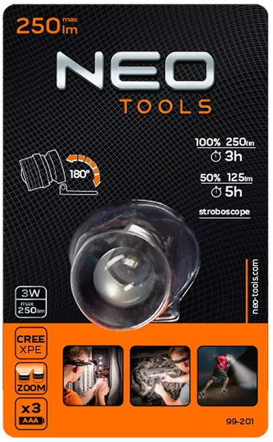 Latarka czołowa NEO Tools LED CREE XPE 99-201 (5907558425710) - obraz 2