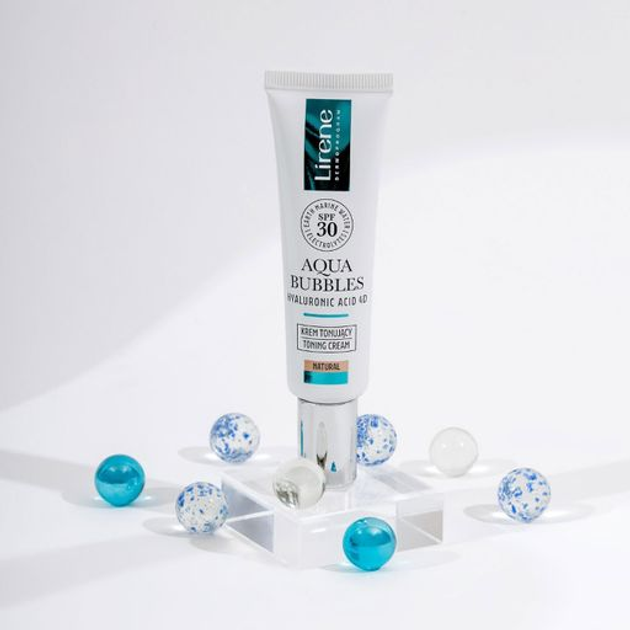 Krem do twarzy nawilżający Lirene Aqua Bubbles tonujący SPF 30 30 ml (5900717077744) - obraz 3