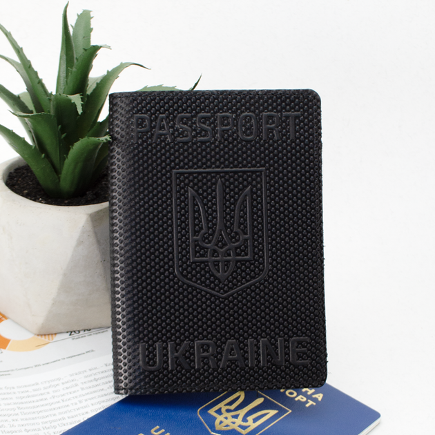 Обложка на паспорт кожаная "Герб" черная - изображение 6