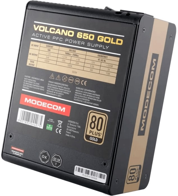 Блок питания Modecom VOLCANO 650 GOLD (ZAS-MC90-SM-650-ATX-VOLCA) - изображение 2