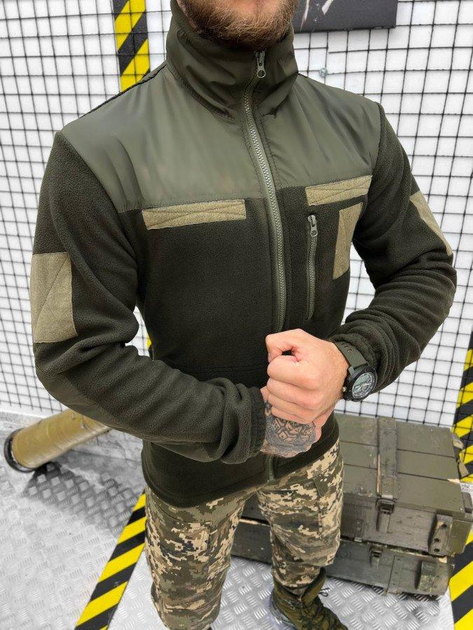 Тактична флісова кофта з кріпленням для шевронів Delta Tactical Fleece Olive XL - зображення 1