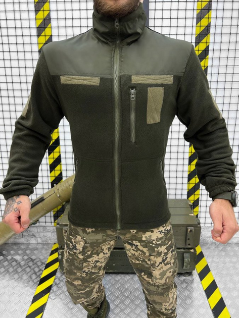 Тактична флісова кофта з кріпленням для шевронів Delta Tactical Fleece Olive XL - зображення 2