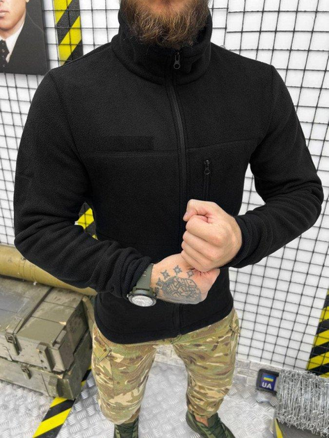 Тактична флісова кофта з кріпленням для шевронів Polartec Tactical Fleece Black XXXL - зображення 1