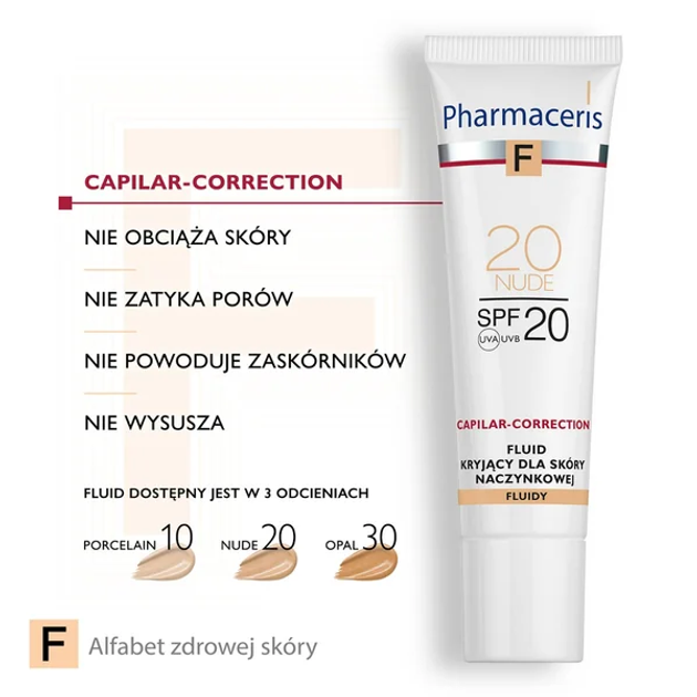 Podkład nawilżający Pharmaceris F Capilar-Correction Fluid SPF 20 20 Nude 30 ml (5900717154711) - obraz 2