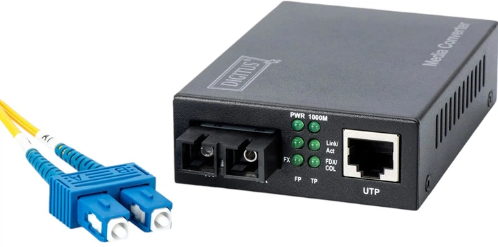 Медіаконвертер Digitus Gigabit Ethernet, Singlemode SC, RJ45 (DN-82121-1) - зображення 4