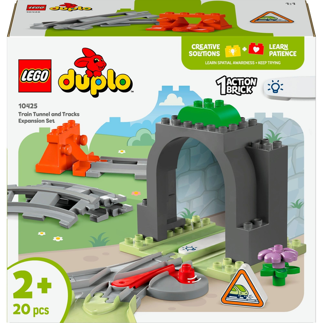 Zestaw klocków LEGO DUPLO Town Tunel i tory kolejowe-zestaw rozszerzający 20 elementów (10425) - obraz 1