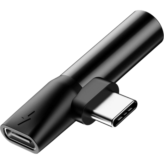 Adapter Winner Group USB Type C na 3.5 mm/USB Type C Black (8591194090783) - obraz 2