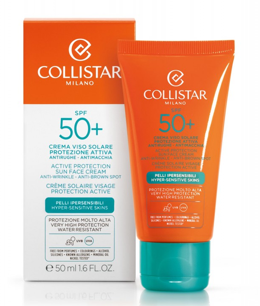 Солнцезащитный крем для лица Collistar Active Protection Sun Face Cream SPF 50+ 50ml - изображение 2