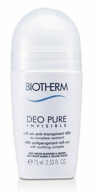 Дезодорант роликовый Biotherm Deo Pure Invisible Roll-on Antiperspirant 48H 75ml - Фото 1 Дезодорант роликовый Biotherm Deo Pure Invisible Roll-on Antiperspirant 48H 75ml - изображение 1
