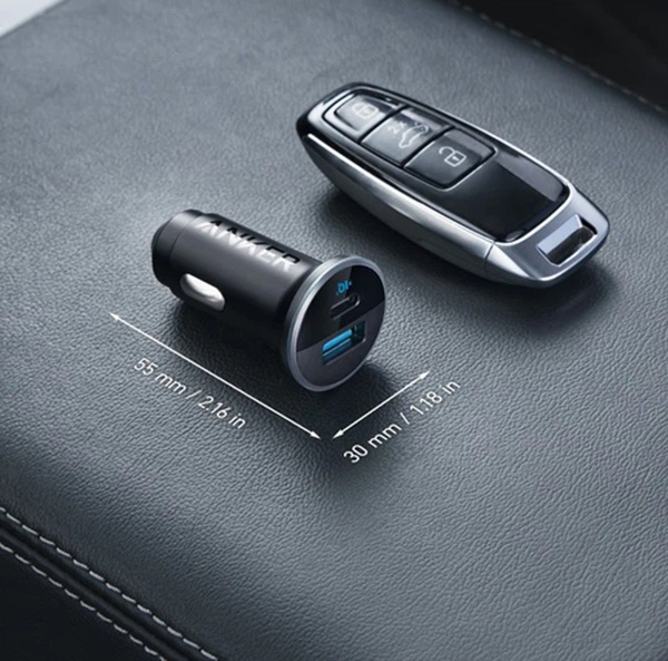 Автомобільний зарядний пристрій Anker PowerDrive 323 – 30W PD + 22.5W USB-A Black (A2735G11) - зображення 6
