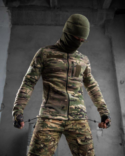 Тактична флісова кофта вставками з плащової тканини Tactical Fleece Jacket Multicam S - зображення 1