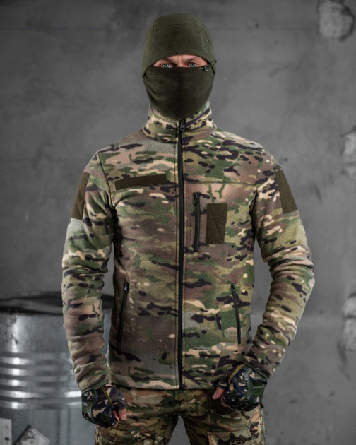 Тактическая флисовая кофта вставками из плащевки Tactical Fleece Jacket Multicam XXXL - изображение 2