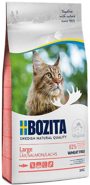 Сухий корм Bozita Large Wheat free для великих і довгошерстих котів З лососем 10 кг (7311030316317) - зображення 1