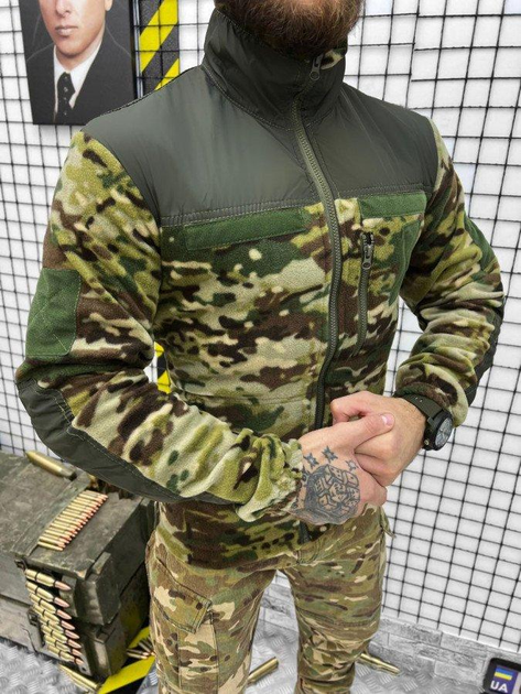 Тактическая флисовая кофта вставками из плащевки Polartec Tactical Fleece Multicam L - изображение 1