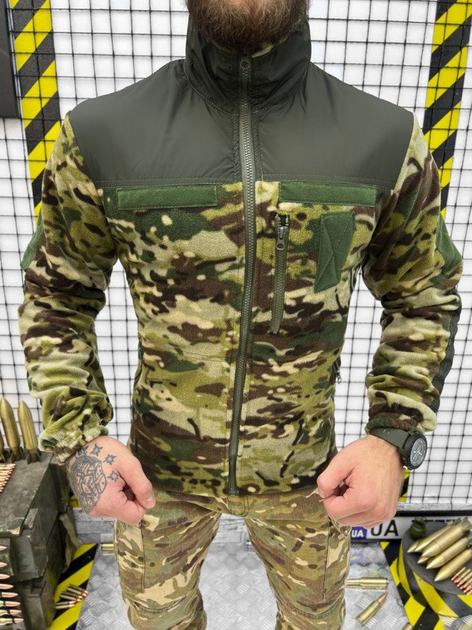 Тактическая флисовая кофта вставками из плащевки Polartec Tactical Fleece Multicam XXXL - изображение 2