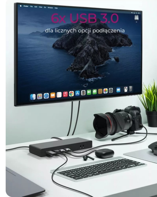 Док-станція Icy Box 13в1 USB Type-C х2 PD, USB 3.2 x4, HDMI x2, DisplayPort x2, RJ-45, 3.5 mm Black (IB-DK2245AC) - зображення 5