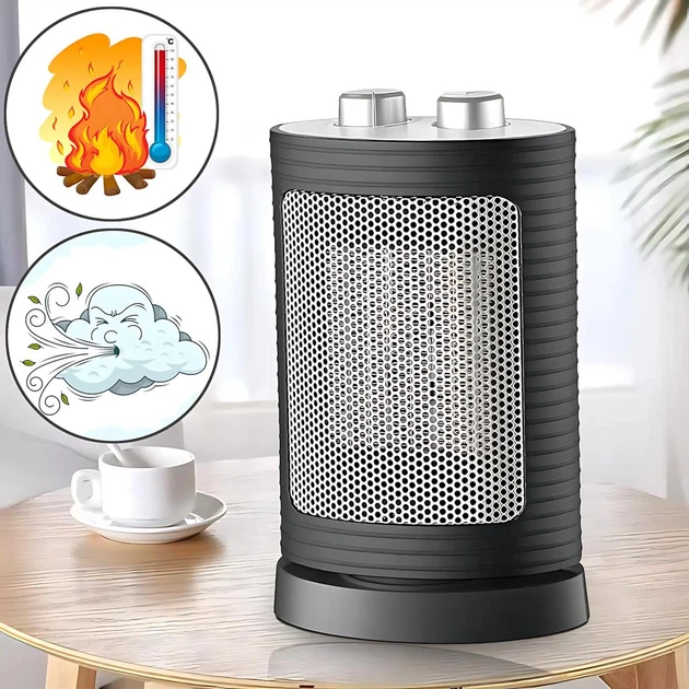 Дуйка Heater MS 5905 Domotec, 750/1500 Вт, керамический обогреватель, обогрев и вентиляция до 15 м² - изображение 6