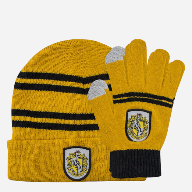 Дитячий комплект (шапка + рукавички) Distrineo Harry Potter - Kids Tactile Gloves and Hufflepuff Cap Set Жовтий (4895205601185) - зображення 1