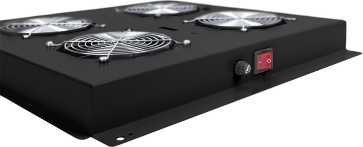 Sufitowa jednostka chłodząca do szaf serwerowych Digitus Unique & Varioflex-N 2 x Fans Black (DN-19 FAN-2-B-N) - obraz 3