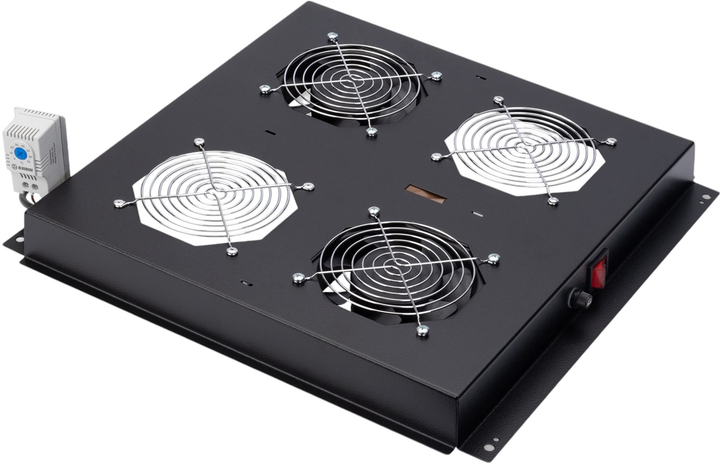 Потолочный блок охлаждения для серверных шкафов Digitus Unique & Varioflex-N 2 x Fans Black (DN-19 FAN-2-B-N) - изображение 1