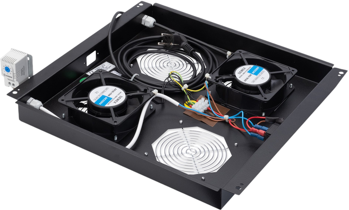 Потолочный блок охлаждения для серверных шкафов Digitus Unique & Varioflex-N 2 x Fans Black (DN-19 FAN-2-B-N) - изображение 2