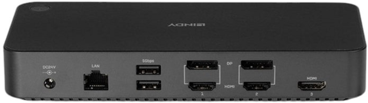 Док-станція Lindy DST-Pro Universal USB Type-C - USB x3, USB Type-C x2, HDMI x3, DP x2, RJ-45, 3.5 mm Black (4002888433662) - зображення 4