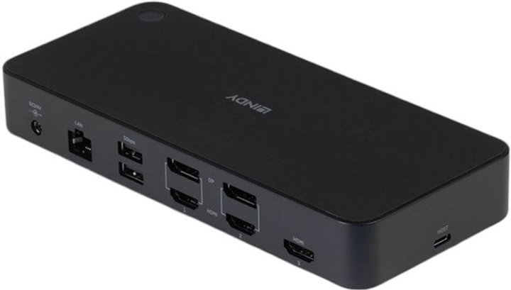 Док-станція Lindy DST-Pro Universal USB Type-C - USB x3, USB Type-C x2, HDMI x3, DP x2, RJ-45, 3.5 mm Black (4002888433662) - зображення 5