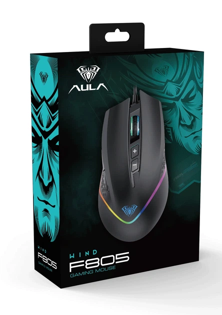 Миша Aula F805 Wired gaming mouse with 7 keys Black (6948391212906) - зображення 6