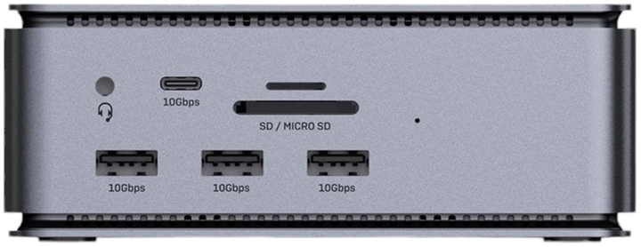 Stacja dokująca Lindy DST-Pro USB Type-C - USB x6, USB Type-C x2, HDMI x1, DP x1, RJ-45, SD, microSD, 3.5 mm Grey (4002888433723) - obraz 1