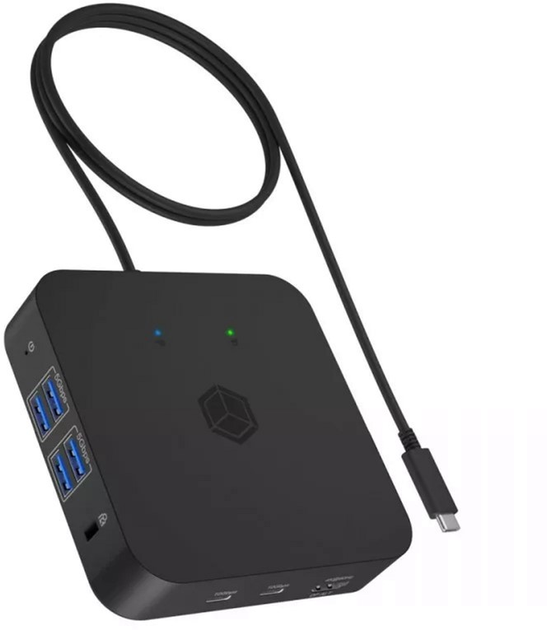 Stacja dokująca Icy Box USB Type-C - USB 3.2 x4, USB Type-C x3, HDMI x3, RJ-45, 3.5 mm Black (IB-DK4090-C) - obraz 2