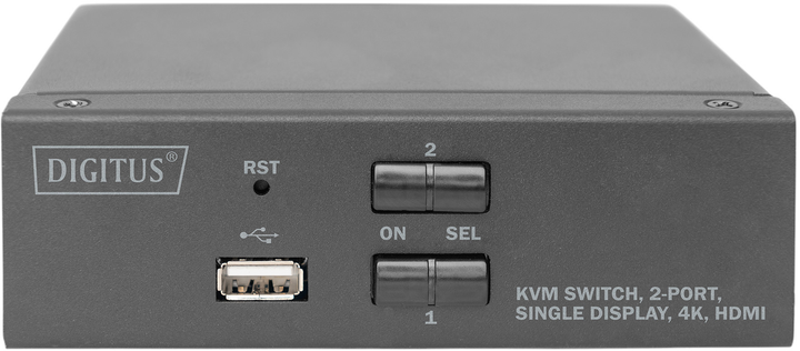 KVM-перемикач Digitus 2 Port 4K HDMI Black (DS-12870) - зображення 2