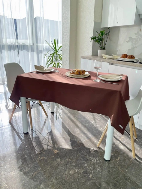 Скатерть водоотталкивающая Delux Textil Шоколад 140 х 110 см (366712) - Фото 2 Скатерть водоотталкивающая Delux Textil Шоколад 140 х 110 см (366712) - изображение 2