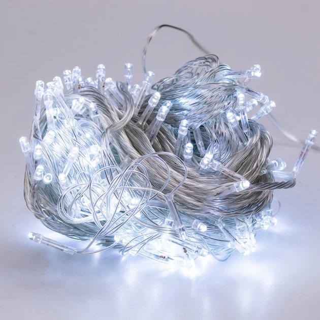 Гирлянда нить 22м на 500 LED лампочек светодиодная прозрачный провод 8 режимов работы Белый - Фото 7 Гирлянда нить 22м на 500 LED лампочек светодиодная прозрачный провод 8 режимов работы Белый - изображение 7