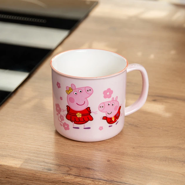 Кружка фарфоровая Peppa Pig 400 мл розовая HP-15-13 - Фото 4 Кружка фарфоровая Peppa Pig 400 мл розовая HP-15-13 - изображение 4